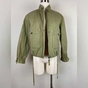 Joie Olive Green Quilted Utility Jacket